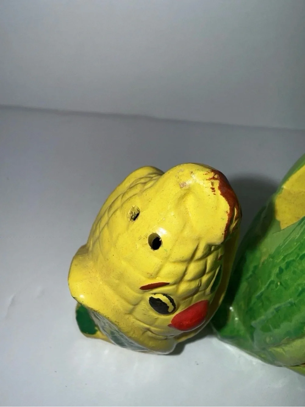 Vintage Japan Ceramic Corn on the Cob Salt & Pepper Shakers w/ Holder 3pc